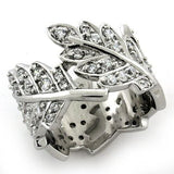 LOAS1098 - Rhodium 925 Sterling Silver Ring with AAA Grade CZ  in Clear - Alamode