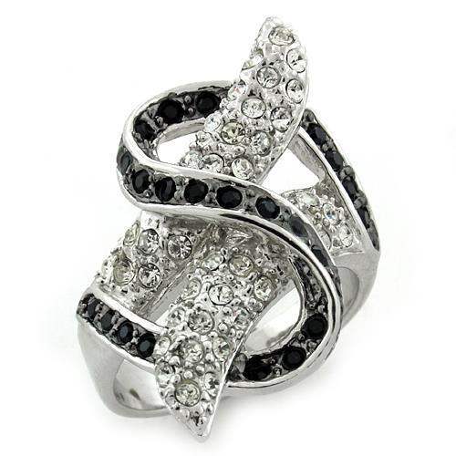 LOAS1133 - Special Color 925 Sterling Silver Ring with Top Grade Crystal in Multi Color - Alamode - Flyclothing LLC