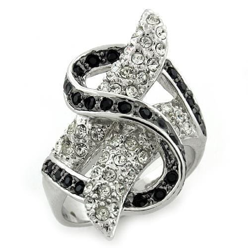 LOAS1133 - Special Color 925 Sterling Silver Ring with Top Grade Crystal  in Multi Color - Alamode