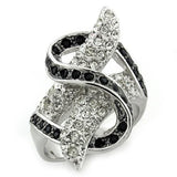 LOAS1133 - Special Color 925 Sterling Silver Ring with Top Grade Crystal  in Multi Color - Alamode