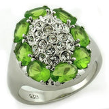 LOAS1153 - High-Polished 925 Sterling Silver Ring with AAA Grade CZ  in Clear - Alamode