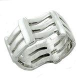 LOAS1157 - High-Polished 925 Sterling Silver Ring with No Stone