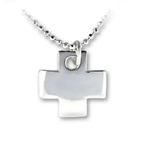 LOAS1164 - High-Polished 925 Sterling Silver Chain Pendant with No Stone - Alamode - Flyclothing LLC
