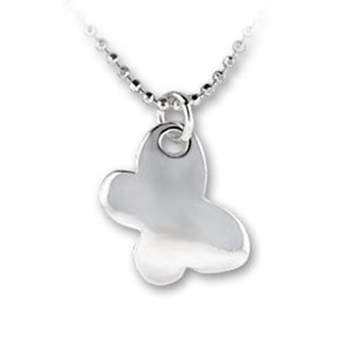 LOAS1165 - High-Polished 925 Sterling Silver Chain Pendant with No Stone - Alamode
