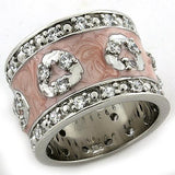LOAS1181 - Rhodium 925 Sterling Silver Ring with AAA Grade CZ  in Clear - Alamode