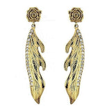 LOAS1313 - Gold 925 Sterling Silver Earrings with AAA Grade CZ  in Clear - Alamode
