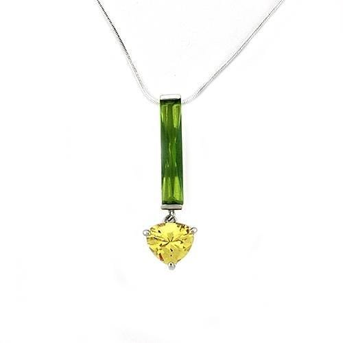 LOAS1324 - Rhodium 925 Sterling Silver Chain Pendant with AAA Grade CZ  in Multi Color - Alamode