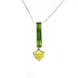 LOAS1324 - Rhodium 925 Sterling Silver Chain Pendant with AAA Grade CZ  in Multi Color - Alamode