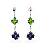 LOAS1327 - Rhodium 925 Sterling Silver Earrings with AAA Grade CZ  in Multi Color