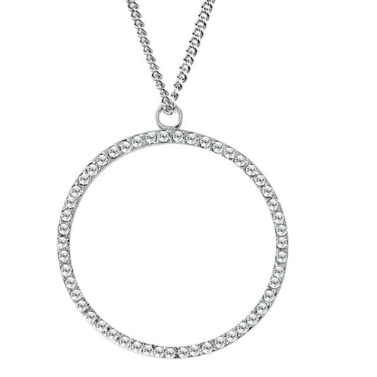 LOAS1357 - Rhodium Brass Pendant with AAA Grade CZ in Clear - Alamode - Flyclothing LLC