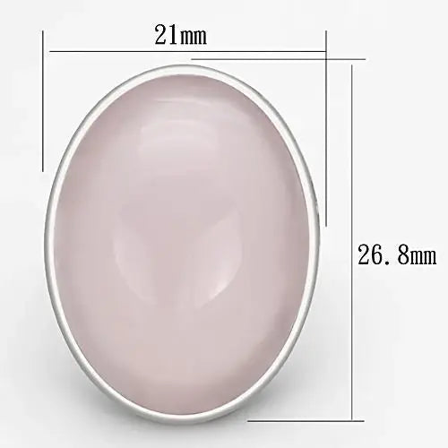 LOAS865 - Rhodium 925 Sterling Silver Ring with Precious Stone PINK CRYSTAL in Light Rose - Alamode - Flyclothing LLC