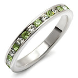 LOAS912 - High-Polished 925 Sterling Silver Ring with Top Grade Crystal  in Peridot