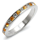 LOAS914 - High-Polished 925 Sterling Silver Ring with Top Grade Crystal  in Topaz - Alamode
