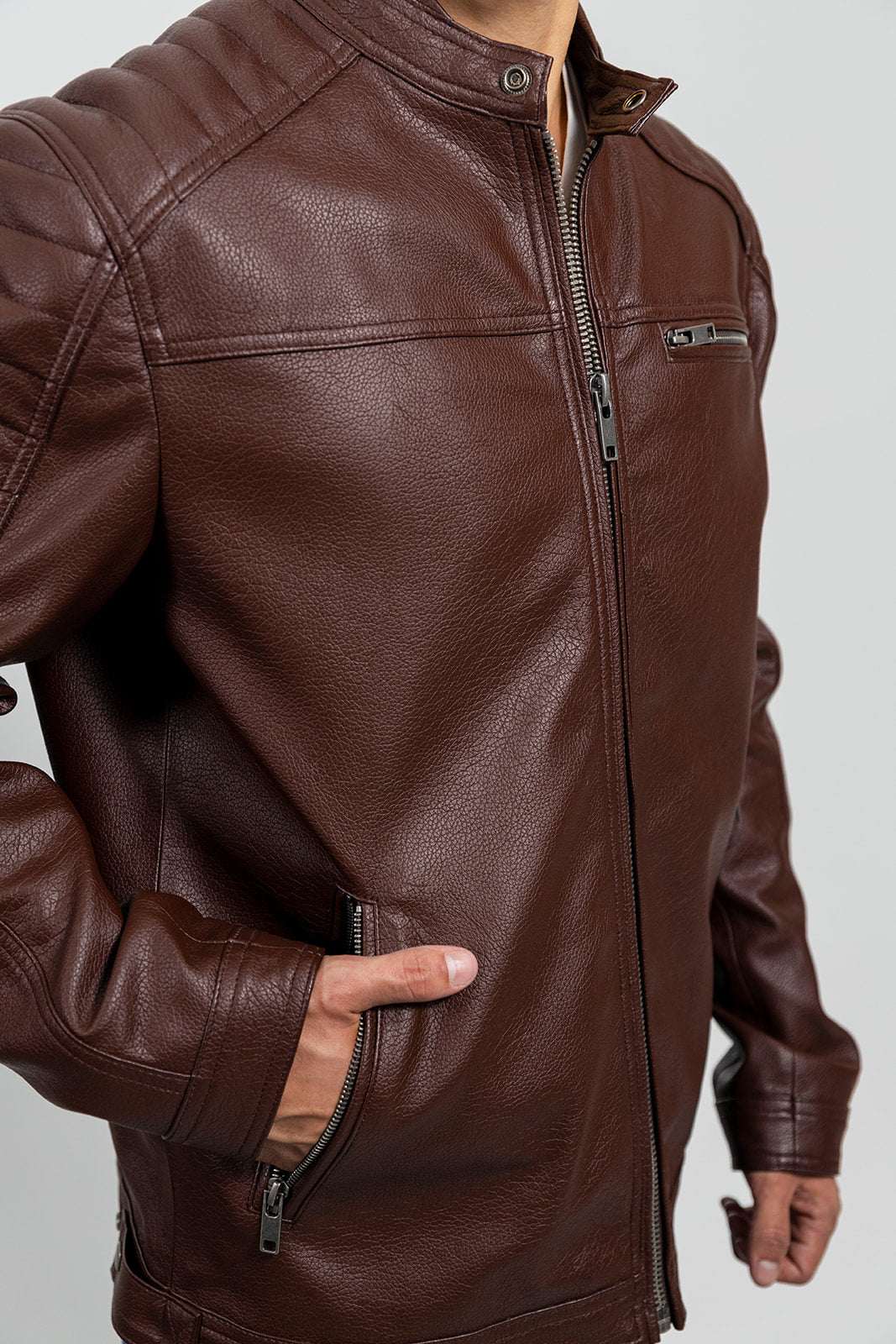 Logan Men's Faux Leather Scooter Jacket - Whet Blu NYC - Flyclothing LLC