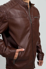 Logan Men's Faux Leather Scooter Jacket - Whet Blu NYC - Flyclothing LLC