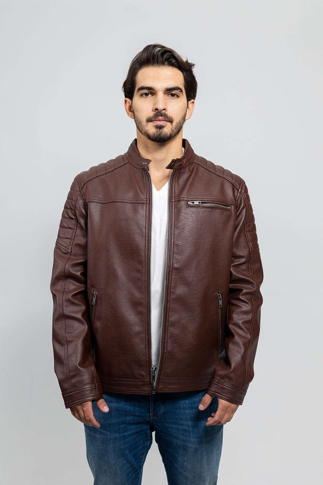 Logan Men's Faux Leather Scooter Jacket - Whet Blu NYC - Flyclothing LLC