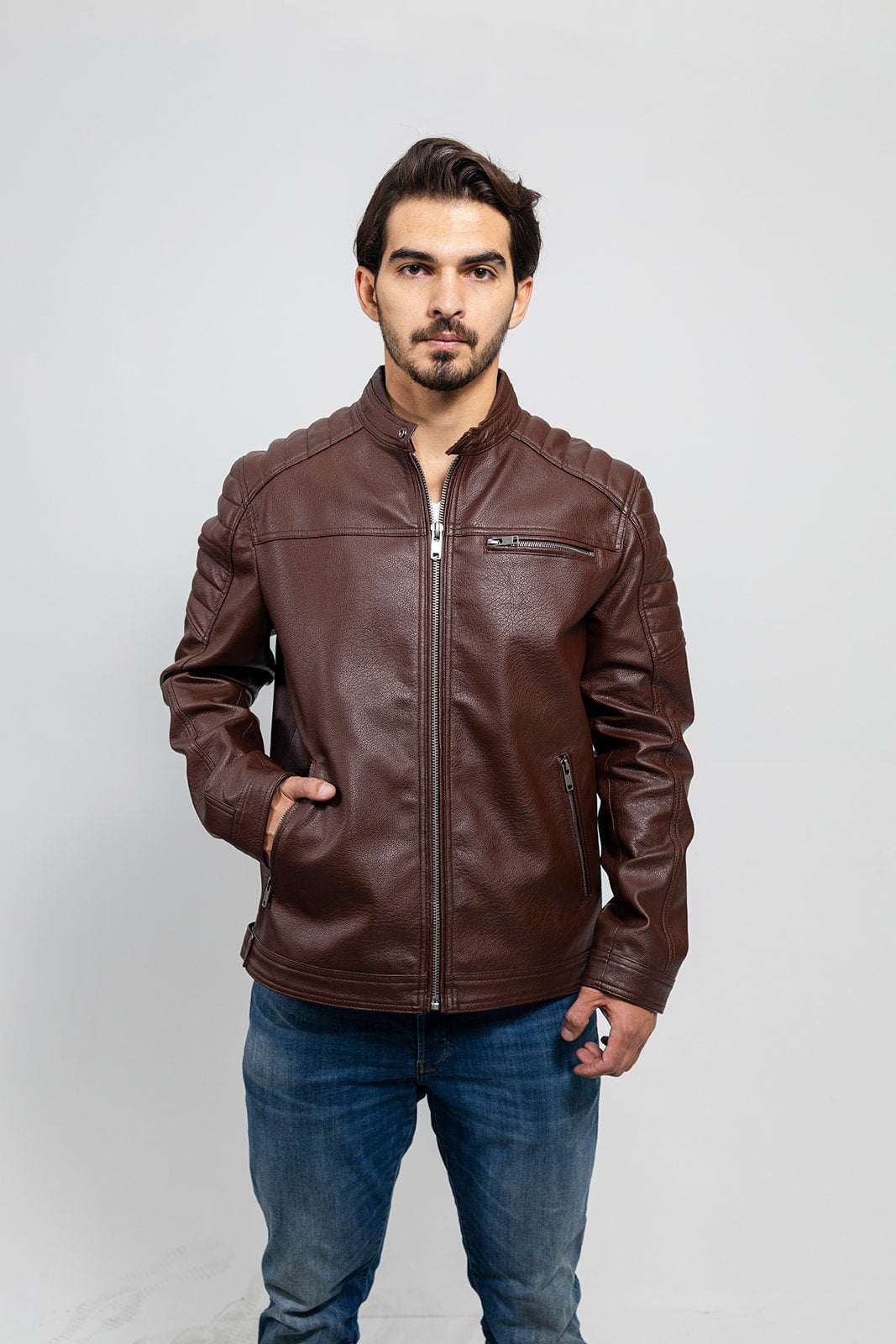 Logan Men's Faux Leather Scooter Jacket - Whet Blu NYC - Flyclothing LLC