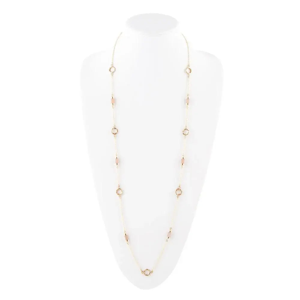 Long Delicate Orange Moonstone and Bronze Necklace - Barse Jewelry - Flyclothing LLC