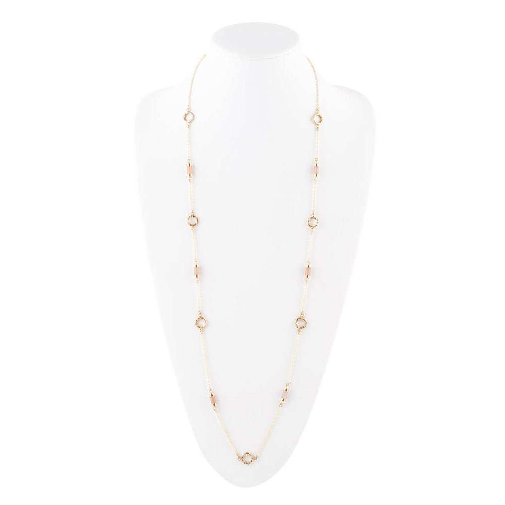 Long Delicate Orange Moonstone and Bronze Necklace - Barse Jewelry - Flyclothing LLC