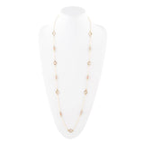 Long Delicate Orange Moonstone and Bronze Necklace