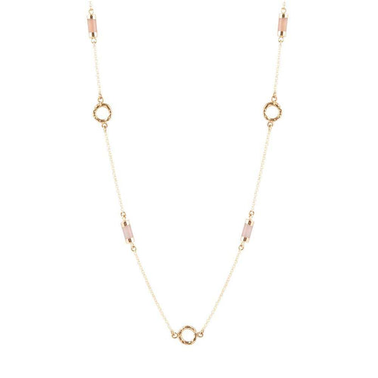 Long Delicate Orange Moonstone and Bronze Necklace - Barse Jewelry - Flyclothing LLC