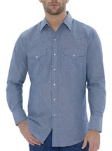 Men's Ely Cattleman Long Sleeve Chambray Western Snap Shirt