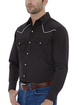 Men's Ely Cattleman Long Sleeve Western Snap Shirt with Contrast Piping