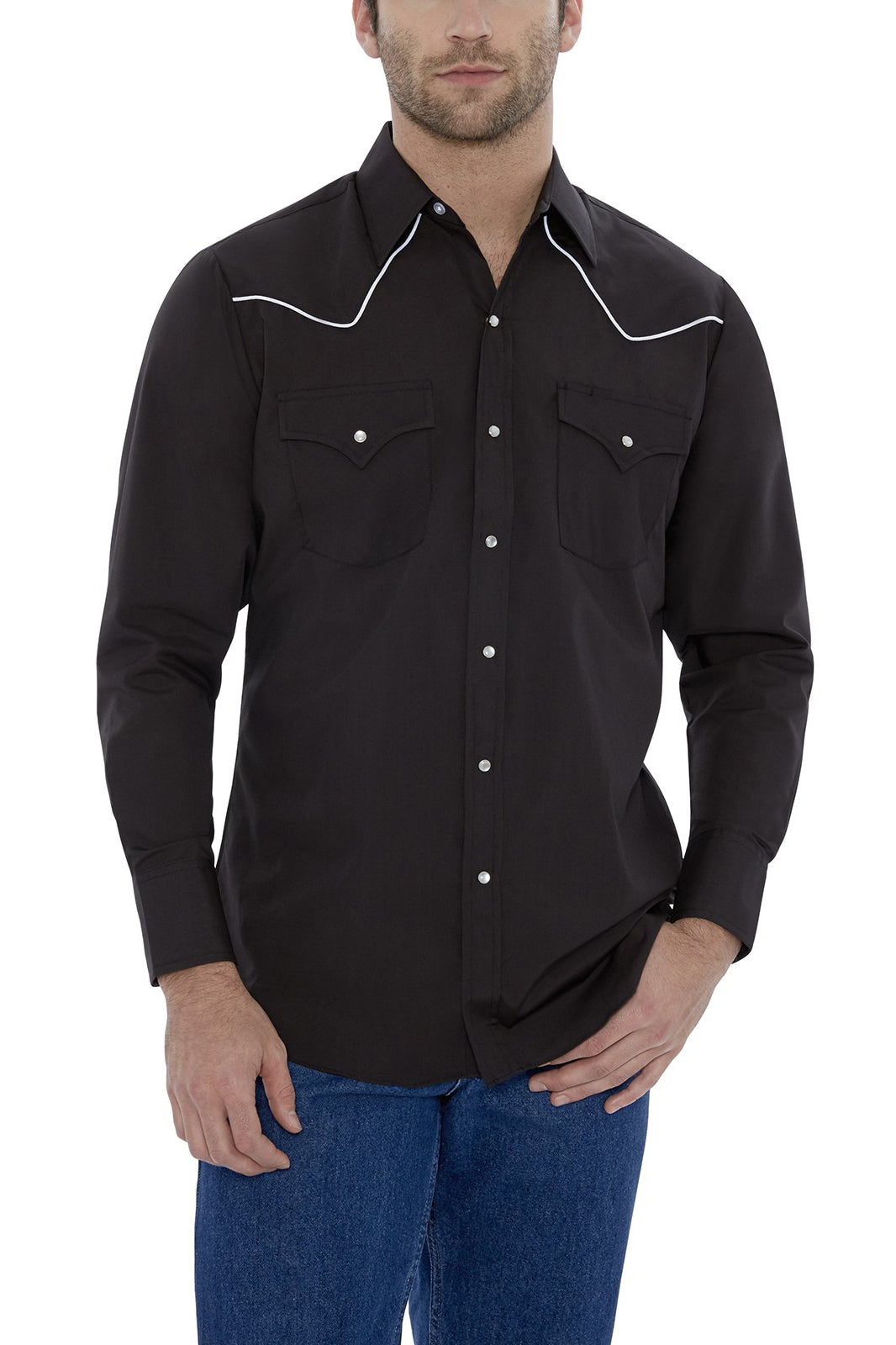 Men's Ely Cattleman Long Sleeve Western Snap Shirt with Contrast Piping