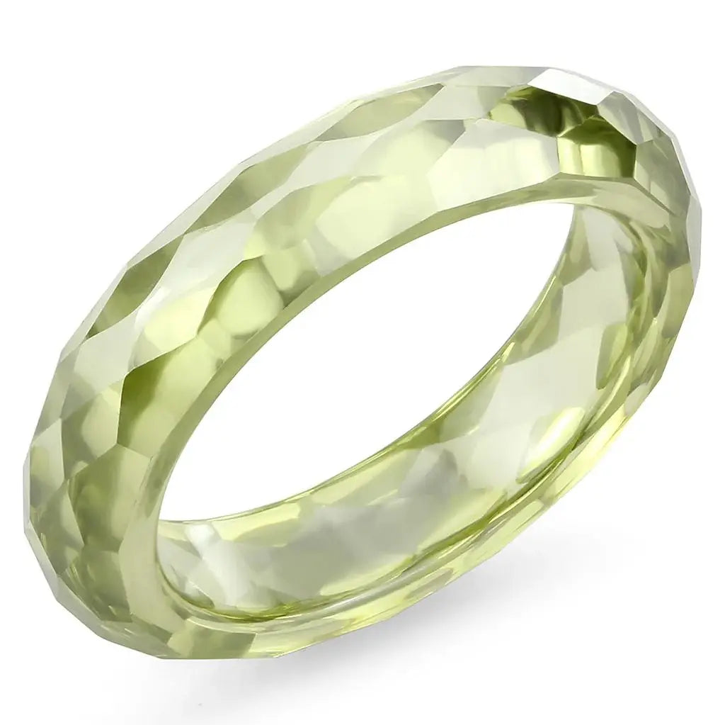 LOS082 - Stone Ring with AAA Grade CZ in Olivine color - Alamode - Flyclothing LLC