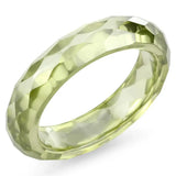 LOS082 - Stone Ring with AAA Grade CZ in Olivine color - Alamode - Flyclothing LLC