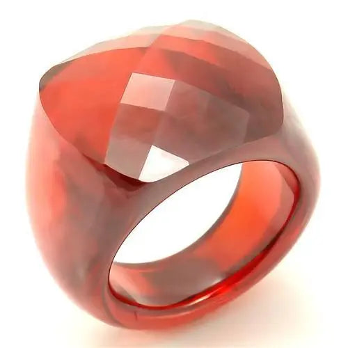 LOS157 - Stone Ring with AAA Grade CZ in Garnet - Alamode - Flyclothing LLC