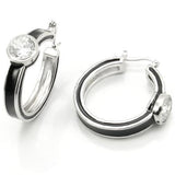 LOS173 - Rhodium 925 Sterling Silver Earrings with AAA Grade CZ  in Clear - Alamode