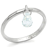 LOS318 - Silver 925 Sterling Silver Ring with Genuine Stone  in Aquamarine - Alamode