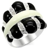 LOS364 - Silver 925 Sterling Silver Ring with AAA Grade CZ  in Clear - Alamode