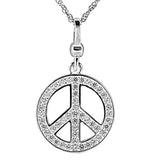 LOS420 - Silver 925 Sterling Silver Chain Pendant with AAA Grade CZ  in Clear