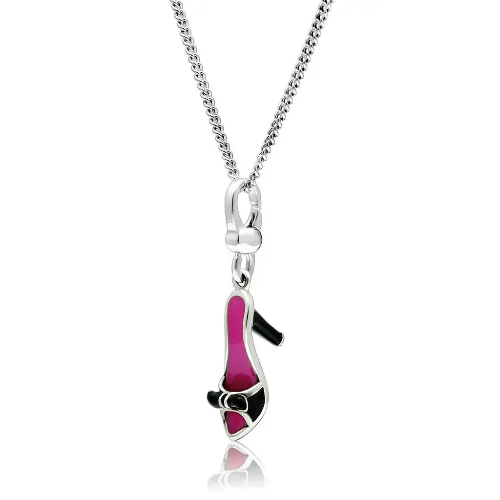 LOS423 - Silver 925 Sterling Silver Chain Pendant with No Stone - Alamode - Flyclothing LLC