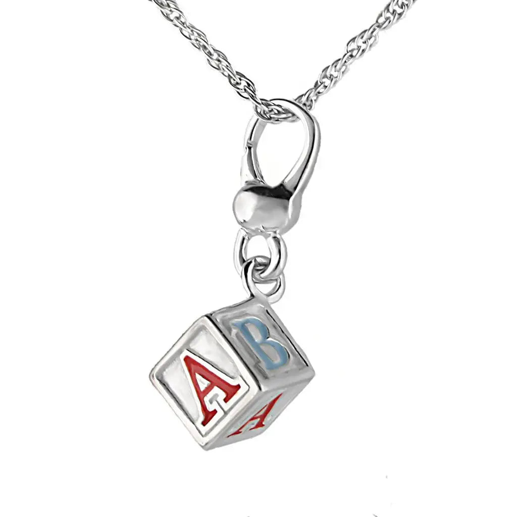 LOS424 - Silver 925 Sterling Silver Chain Pendant with No Stone - Alamode - Flyclothing LLC
