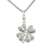 LOS425 - Silver 925 Sterling Silver Chain Pendant with Top Grade Crystal  in Clear - Alamode