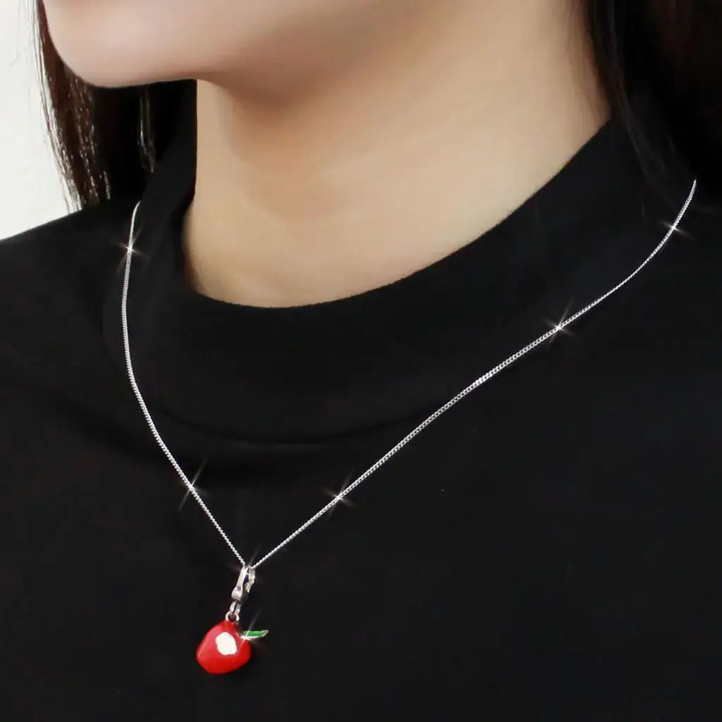 LOS428 - Silver 925 Sterling Silver Chain Pendant with No Stone - Alamode - Flyclothing LLC