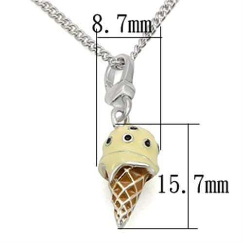 LOS431 - Silver 925 Sterling Silver Chain Pendant with No Stone - Alamode - Flyclothing LLC