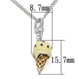 LOS431 - Silver 925 Sterling Silver Chain Pendant with No Stone