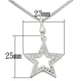 LOS441 - Silver 925 Sterling Silver Chain Pendant with AAA Grade CZ  in Clear
