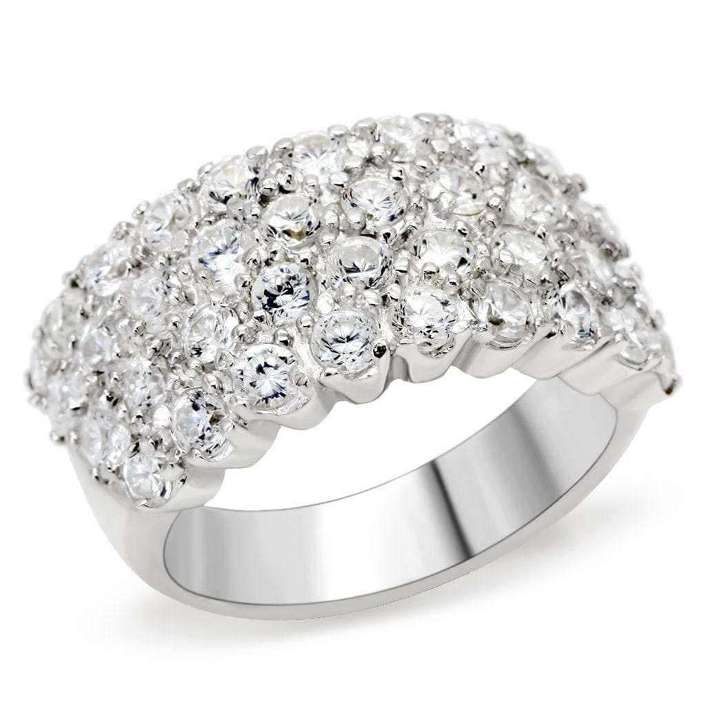Silver 925 Sterling Silver Ring with AAA Grade CZ in Clear - Alamode - Flyclothing LLC