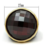 LOS525 - Gold 925 Sterling Silver Ring with AAA Grade CZ in Garnet - Alamode - Flyclothing LLC