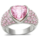 LOS533 - Silver 925 Sterling Silver Ring with AAA Grade CZ in Rose - Alamode - Flyclothing LLC