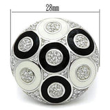 LOS541 - Silver 925 Sterling Silver Ring with AAA Grade CZ in Clear - Alamode - Flyclothing LLC