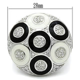 LOS541 - Silver 925 Sterling Silver Ring with AAA Grade CZ  in Clear - Alamode
