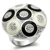 LOS541 - Silver 925 Sterling Silver Ring with AAA Grade CZ in Clear - Alamode - Flyclothing LLC