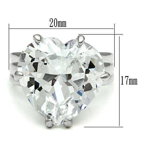 LOS543 - Silver 925 Sterling Silver Ring with AAA Grade CZ in Clear - Alamode - Flyclothing LLC