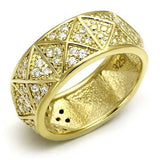 LOS560 - Gold 925 Sterling Silver Ring with AAA Grade CZ  in Clear